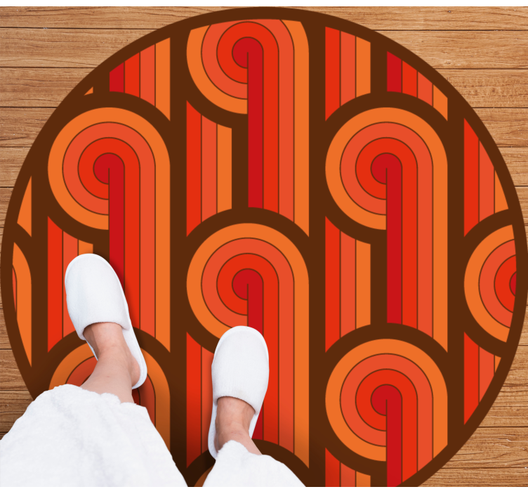 Alfombra vinílica redonda motivo redondo vintage - TenVinilo