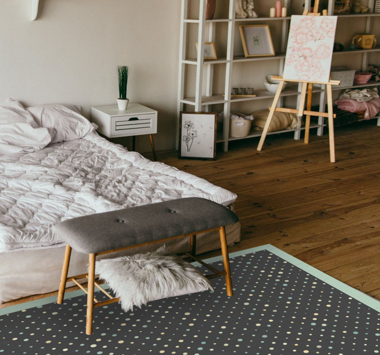 Alfombra vinílica rayas patrón de lunares - TenVinilo