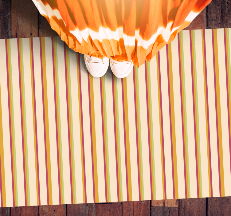 Alfombra vinilo rectangular Patrón de rayas pastel retro - TenVinilo