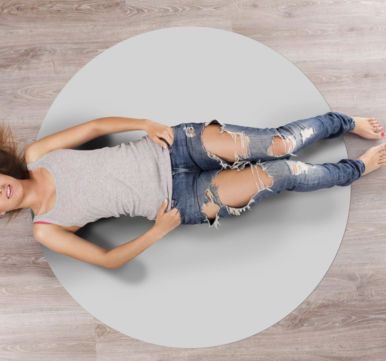 Alfombra vinílica redonda forma gris - TenVinilo