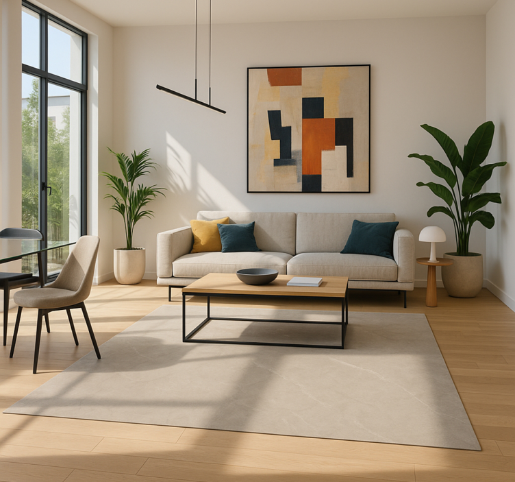 Alfombra vinílica salón baldosas de cemento regulares - TenVinilo