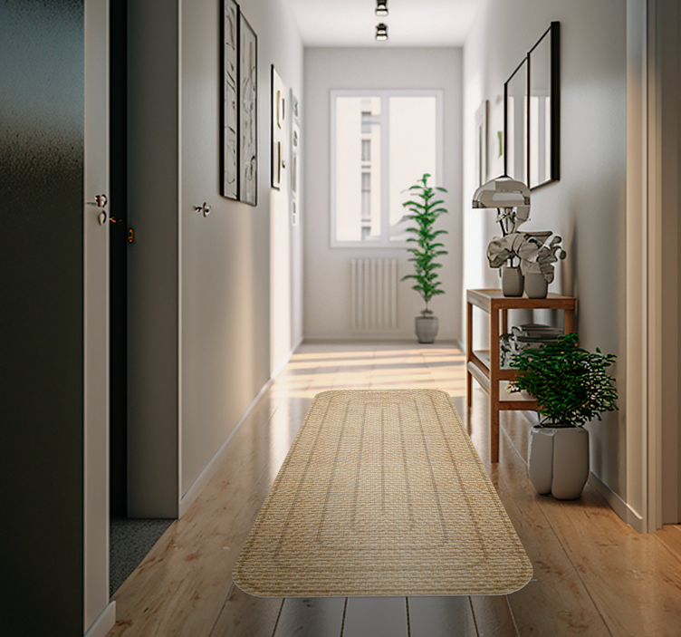 Alfombra vinilo pasillo textura yute - TenVinilo