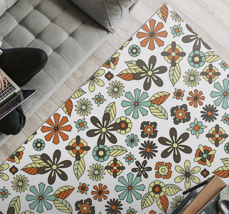 Alfombra vinílica vintage diseño retro de los años 70 - TenVinilo