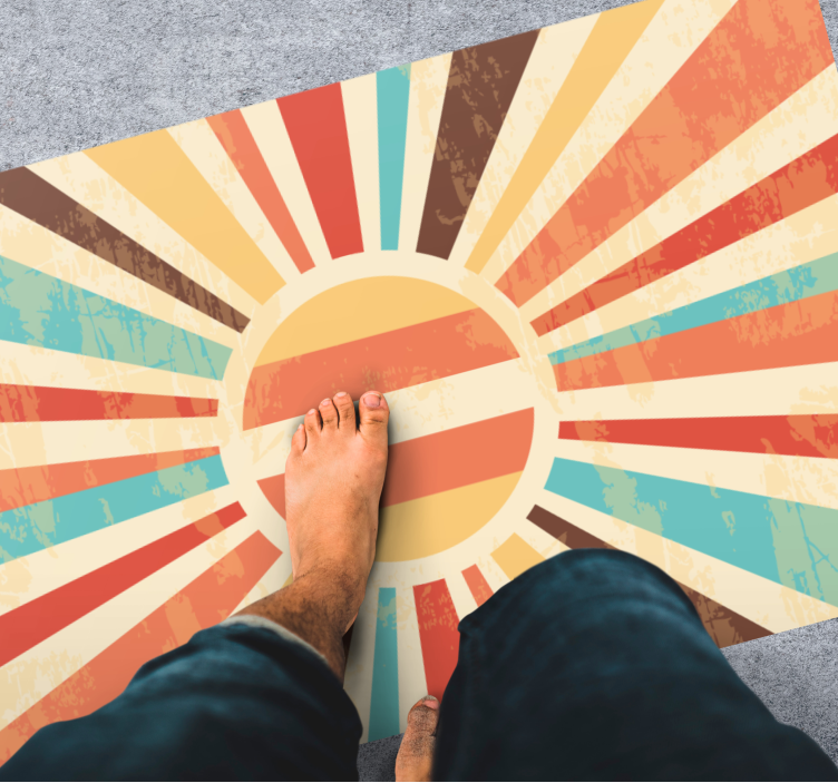 Alfombra vinílica vintage explosión de color del amanecer - TenVinilo