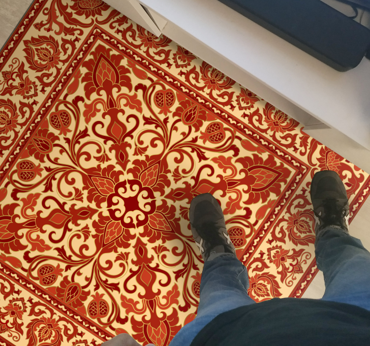 Alfombra vinílica vintage inspiración barroca adornada - TenVinilo