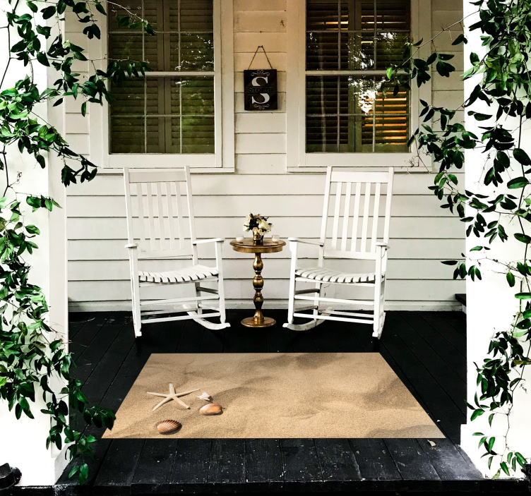 Alfombra vinílica exterior elegancia frente a la playa - TenVinilo