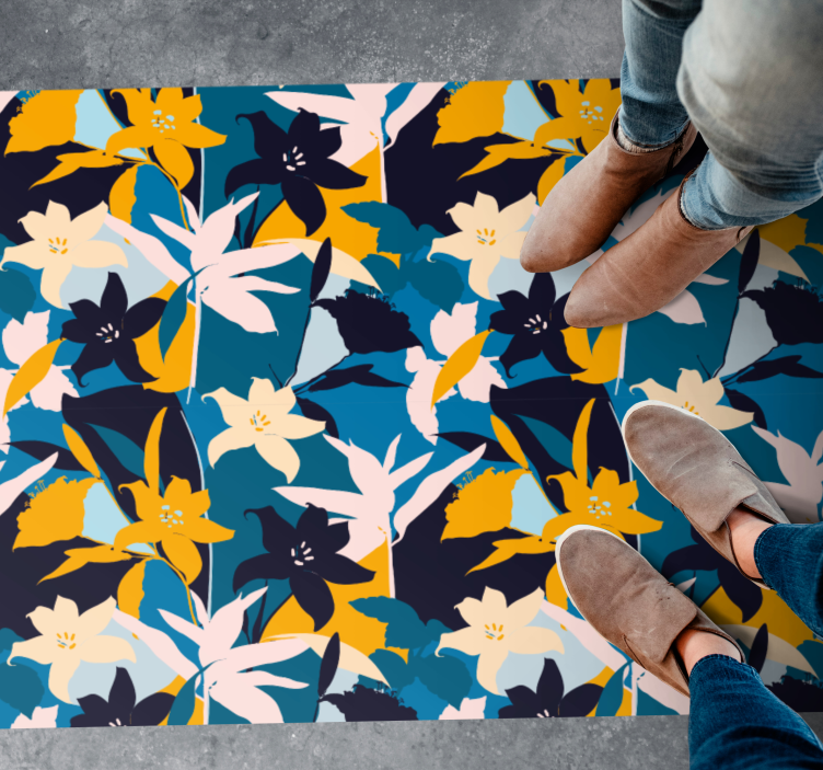 Alfombra vinílica flores motivo floral - TenVinilo