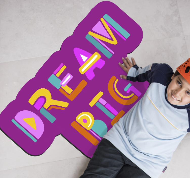 Alfombra vinílica infantil soñar en grande tipografía - TenVinilo