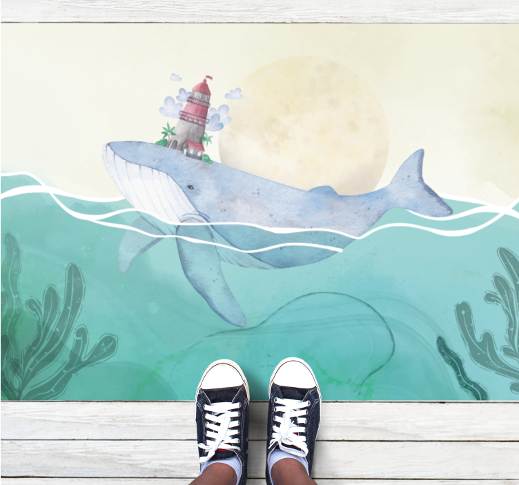 Alfombra vinílica infantil vida marina caprichosa - TenVinilo