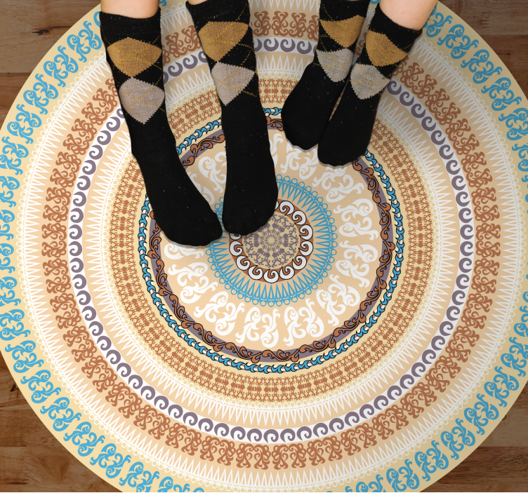 Alfombra vinílica mandala patrón de círculo mandala - TenVinilo