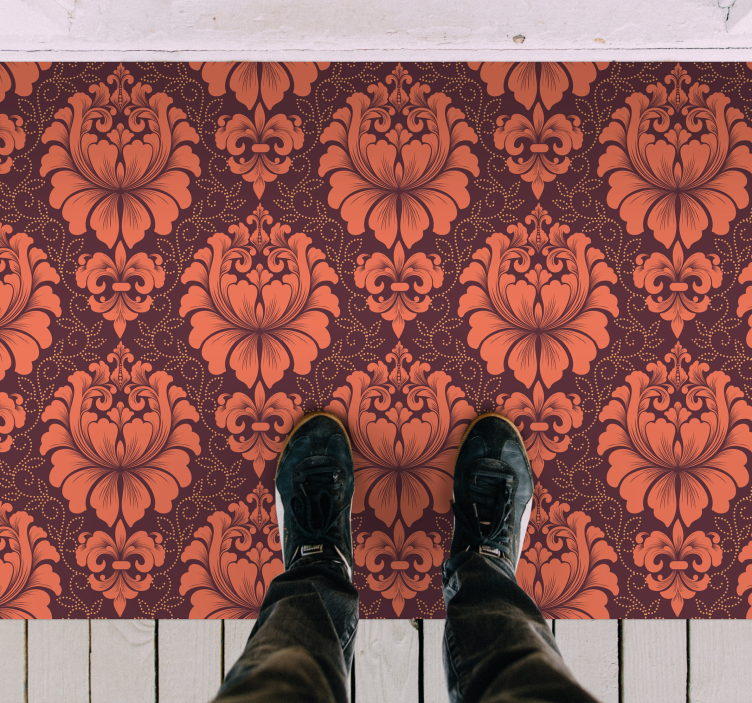 Alfombra vinílica mandala simetría adornada - TenVinilo