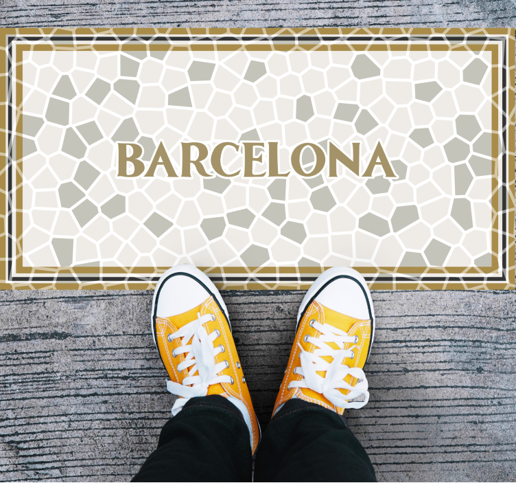 Alfombra vinílica mosaico patrón geométrico de barcelona - TenVinilo