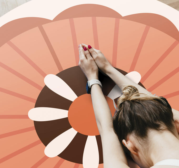 Alfombra vinílica redonda floral escandinava - TenVinilo