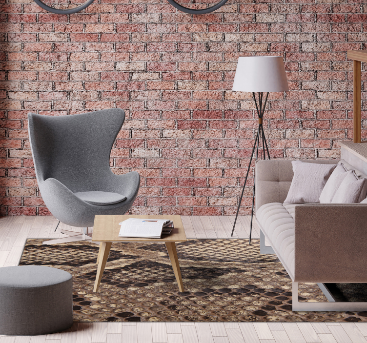 Alfombra vinílica salón estampado de piel de serpiente - TenVinilo