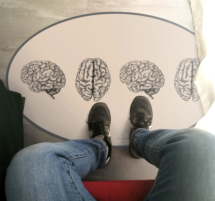 Alfombra vinílica vintage lados del cerebro - TenVinilo