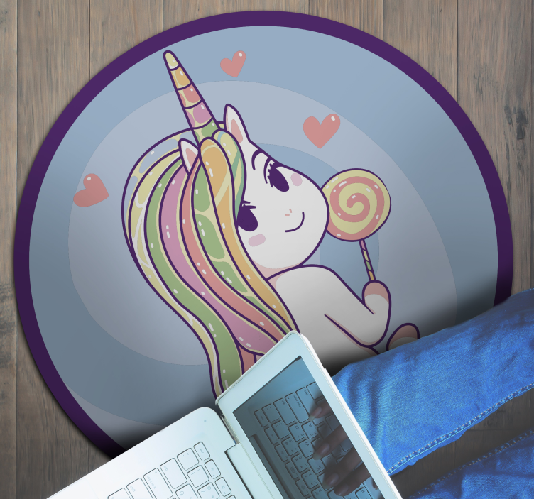 Aflombra vinílica animales Unicornio animado - TenVinilo