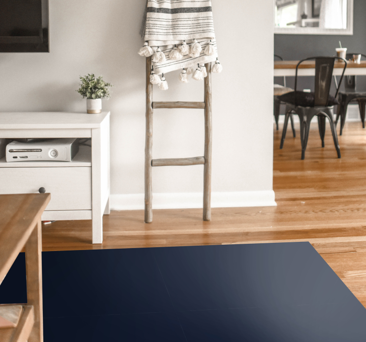 Alfombra vinilo azul rectangular color armada - TenVinilo