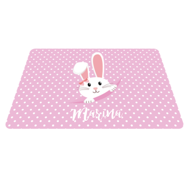Aflombra vinílica animales con conejito lindo personalizado - TenVinilo