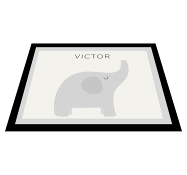 Alfombra de vinilo infantil elefante con nombre - TenVinilo