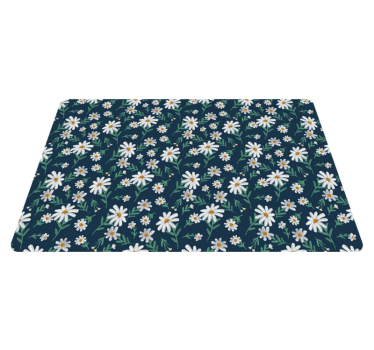 Alfombra de vinilo vintage de flores margaritas - TenVinilo