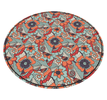 Alfombra vinílica flores patrón de mandala floral - TenVinilo