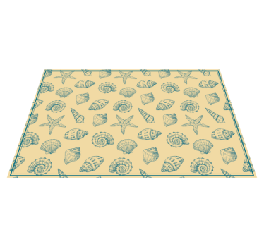 Alfombra vinílica  de conchas marina y estrellas - TenVinilo