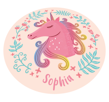 Alfombra vinilo dulce unicornio con nombre - TenVinilo