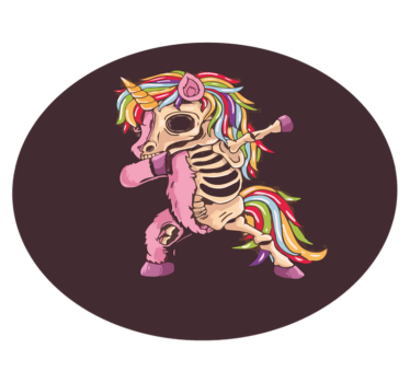 Alfombras vinílicas de animales Unicornio zombie dabbing ilustrac - TenVinilo