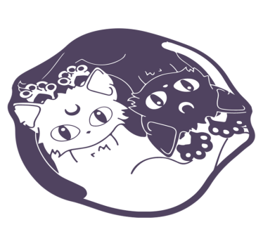 Alfombra vinilo animales gatos ying y yang - TenVinilo