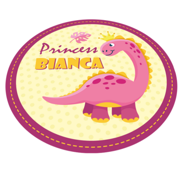 Alfombra vinílica con nombre dinosaurio rosa - TenVinilo