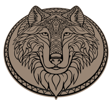 Alfombras vinílicas de animales Cabeza de lobo tribal - TenVinilo
