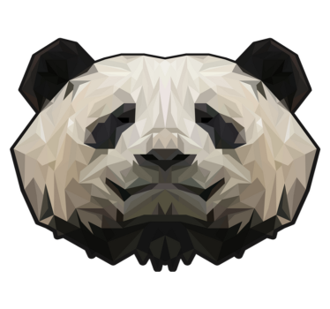 Alfombras vinílicas de animales Panda geométrico - TenVinilo