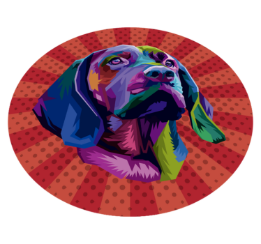 Alfombras vinílicas de animales Perro arte pop - TenVinilo