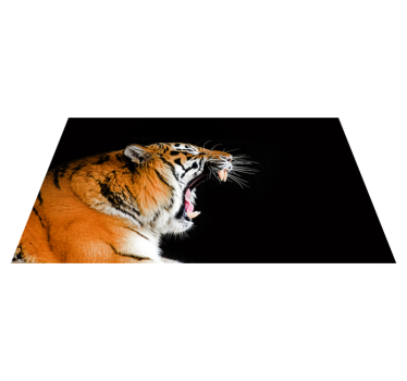 Alfombras vinílicas de animales Tigre enojado animal - TenVinilo