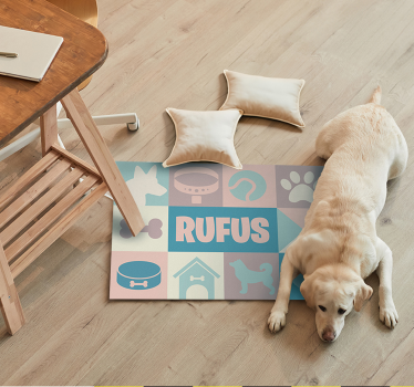 Alfombra vinílica de animales Perros personalizados - TenVinilo