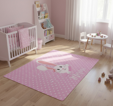 Aflombra vinílica animales con conejito lindo personalizado - TenVinilo