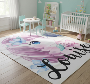 Aflombra vinílica animales unicornio con mariposa - TenVinilo