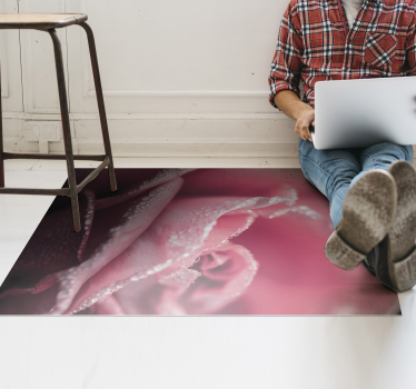 Alfombra de vinilo de rosa para comedor - TenVinilo