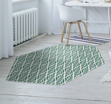 Alfombra de vinilo hexagonal con flores - TenVinilo