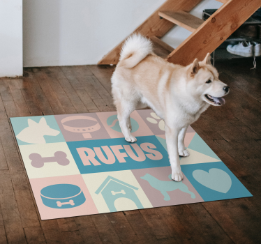 Alfombra vinílica de animales Perros personalizados - TenVinilo