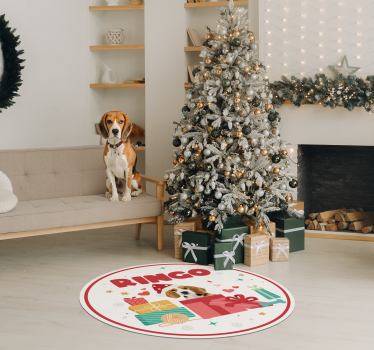 Alfombra vinilo personalizable mascota personalizada NavidadMira, - TenVinilo
