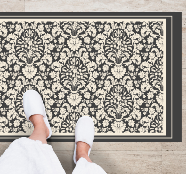 Alfombra vinílica vintage elegante elemento botánico - TenVinilo