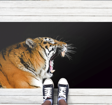 Alfombras vinílicas de animales Tigre enojado animal - TenVinilo