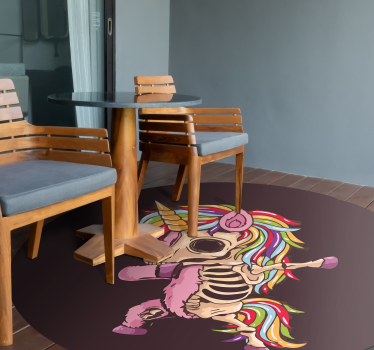 Alfombras vinílicas de animales Unicornio zombie dabbing ilustrac - TenVinilo