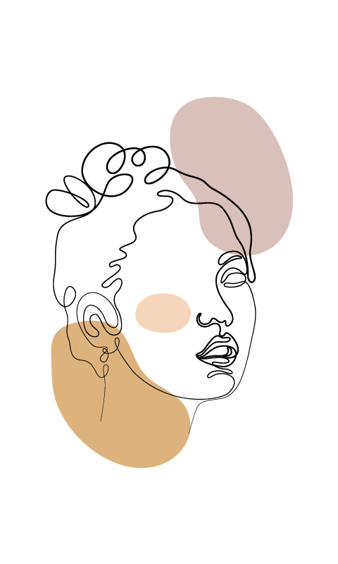 Alfombra vinílica blanca cara abstracta y círculos - TenVinilo