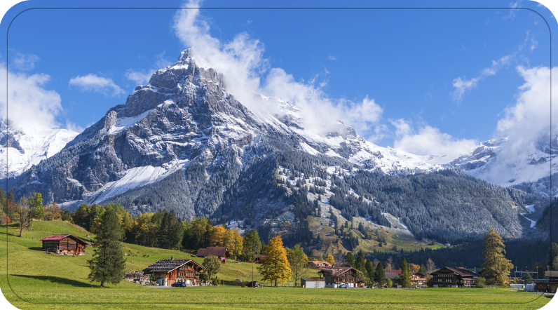 Alfombra vinílica baño vista de los alpes - TenVinilo