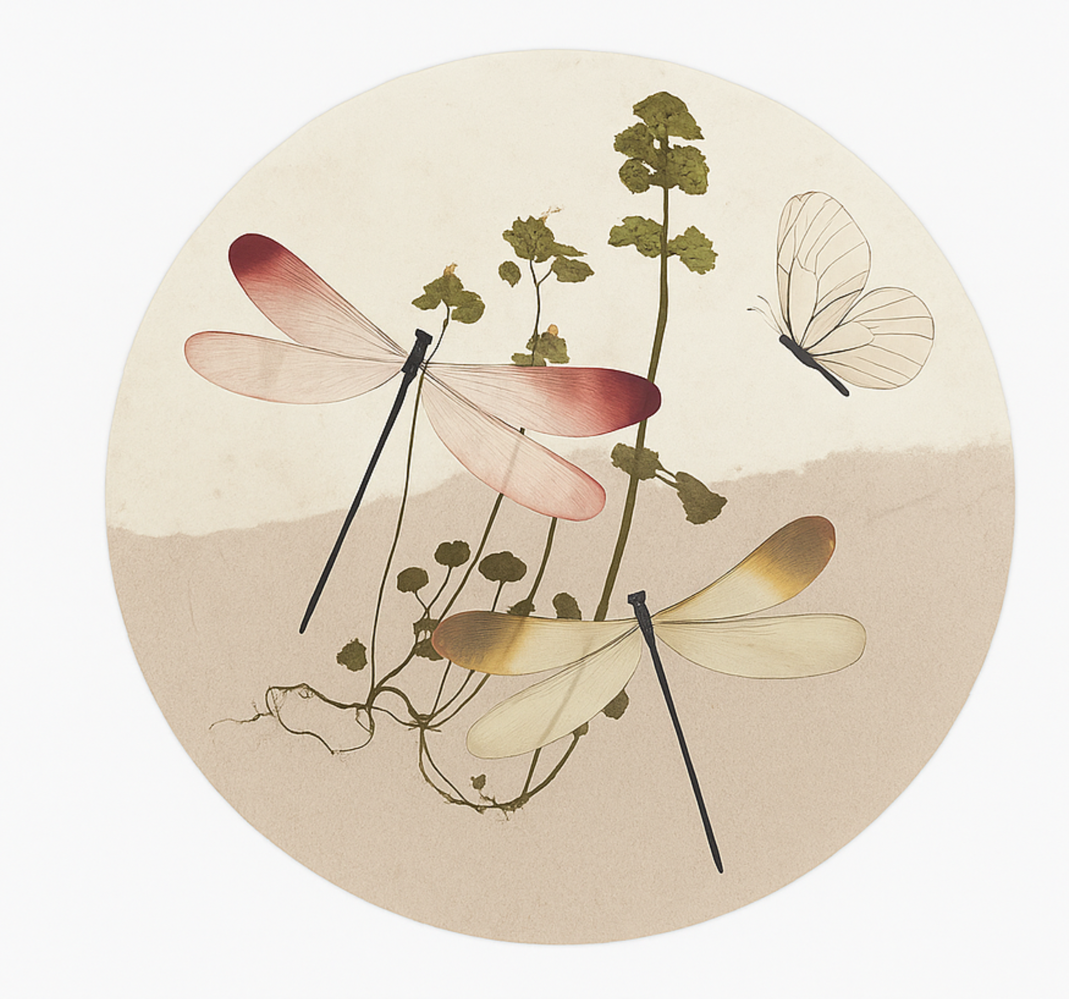 Alfombra vinílica comedor collage de naturaleza prensada - TenVinilo