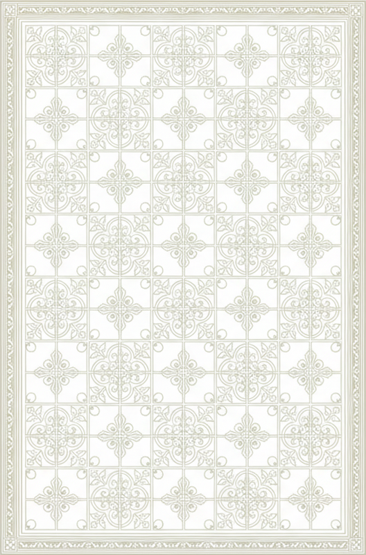 Alfombra vinílica salón beige ornate mat - TenVinilo