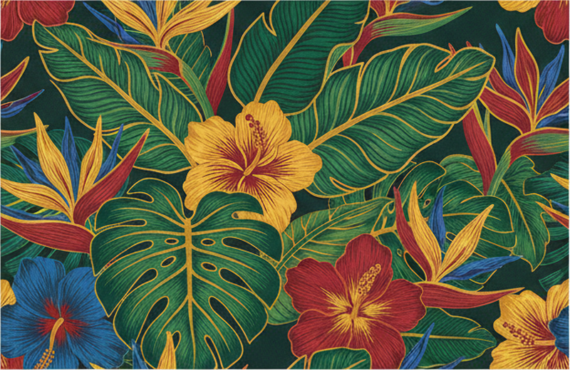 Alfombra vinílica salón planta exótica - TenVinilo