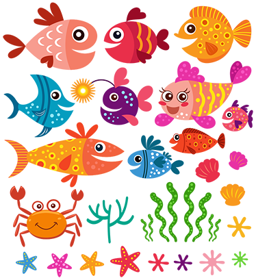 Aflombra vinílica animales peces para niños - TenVinilo
